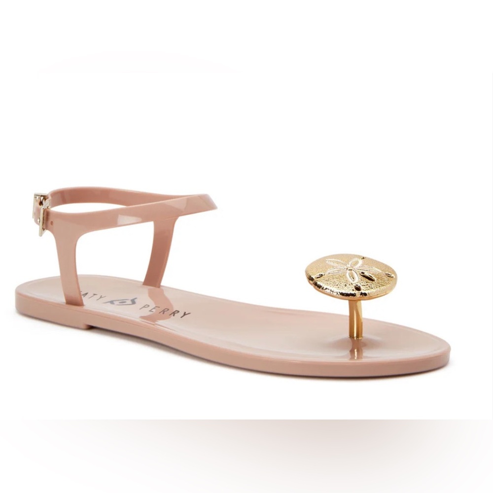 Katy Perry Collections Beige Sandals with Gold Accent size 8